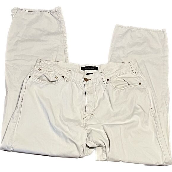 Calvin Klein jeans, men’s 36 x 30, cream colored pants. Pockets, belt, loops - Picture 1 of 7
